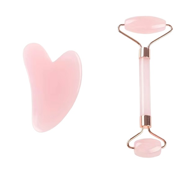 🆕 Rose Quartz Gua Sha Facial Massage Set - Picture 3 of 6